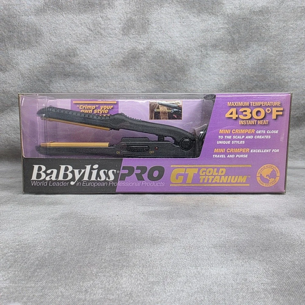 BaByliss Pro GT Gold Titanium Mini Crimping Iron 5/8
